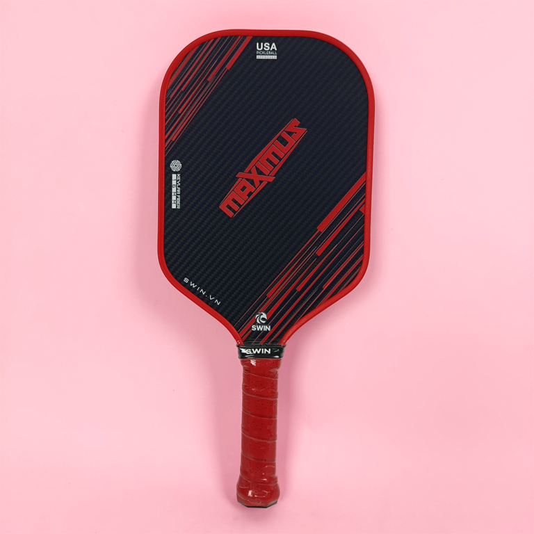 Vợt Pickleball Swin Maximus Carbon Kevlar (Đen Đỏ)