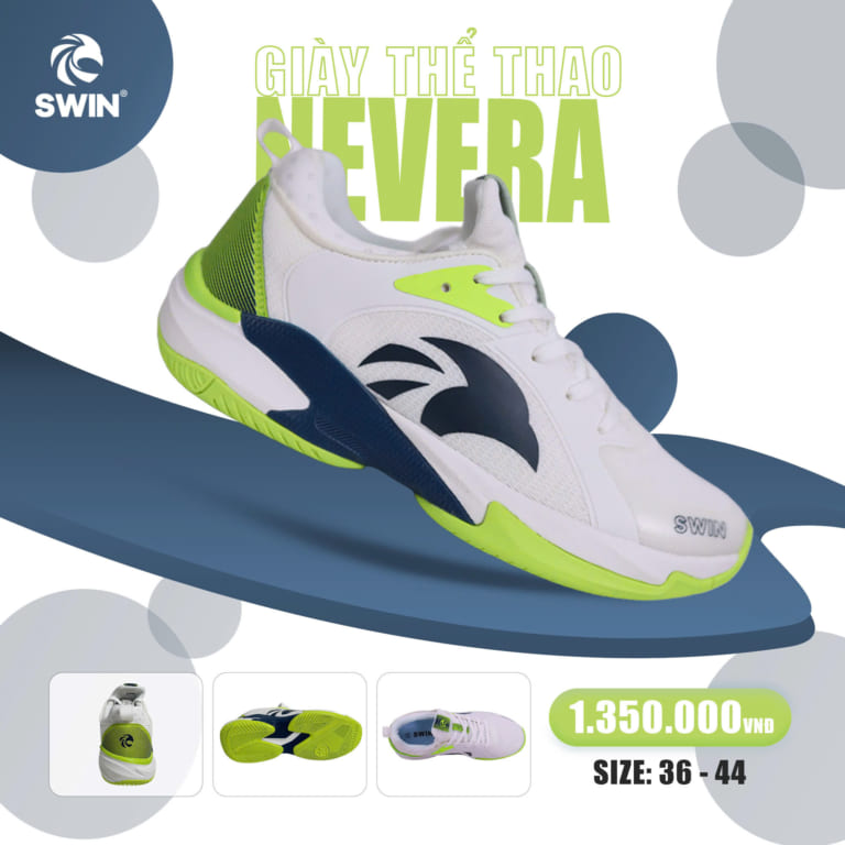 Giày Pickleball Swin Nevera (Trắng)